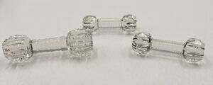 Antique American Brilliant Crystal Cut Glass Faceted Barbell Knife Rest Set of 3